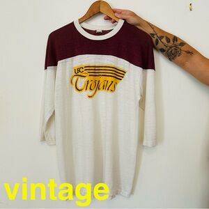 Vintage USC Trojans Maroon and White Raglan Sleeve Tee